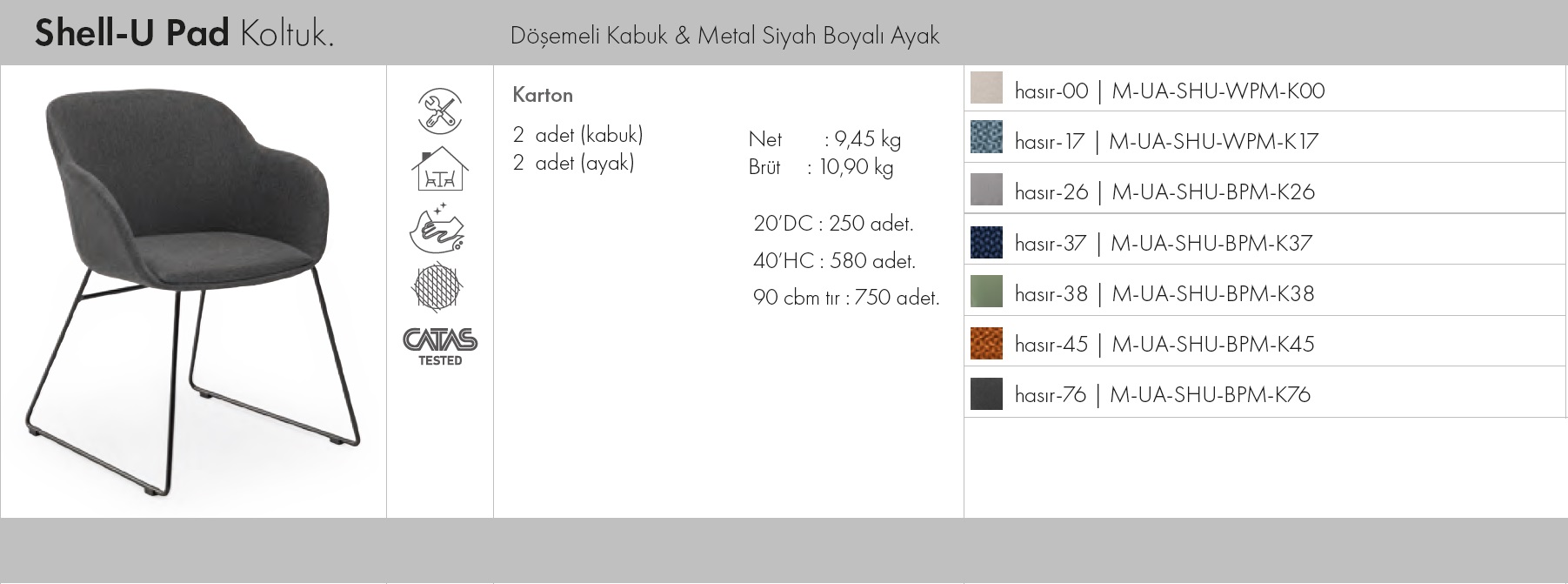 Shell-U Pad Koltuk